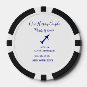 One happy Couple Let's Adventure begint bruiloft c Poker Chips
