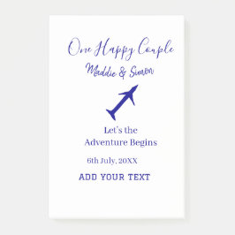 One happy Couple Let's Adventure begint bruiloft c Post-it® Notes