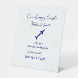 One happy Couple Let's Adventure begint bruiloft c Reclamebord Met Voetstuk