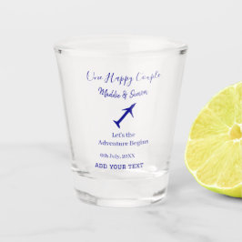 One happy Couple Let's Adventure begint bruiloft c Shot Glas