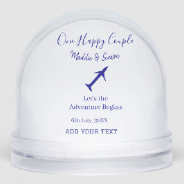 One happy Couple Let's Adventure begint bruiloft c Sneeuwbol