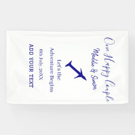 One happy Couple Let's Adventure begint bruiloft c Spandoek