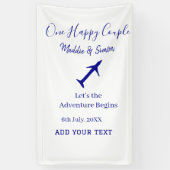 One happy Couple Let's Adventure begint bruiloft c Spandoek (Verticaal)