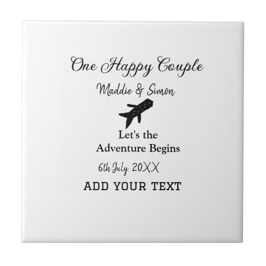 One happy Couple Let's Adventure begint bruiloft c Tegeltje (Voorkant)