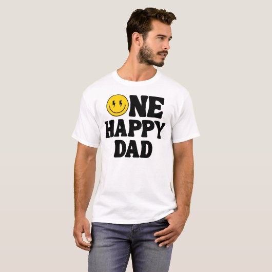 One Happy Dad Matching Birthday T-shirt (Voorkant volledig)