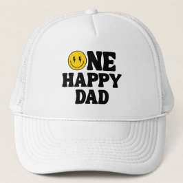 One Happy Dad Matching Birthday Trucker Pet