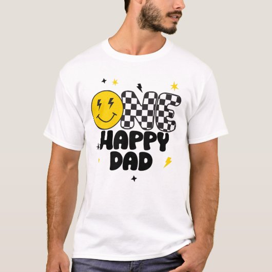 ONE Happy Dad of Birthday Boy Shirt (Voorkant)