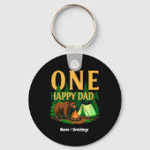 One Happy Dada Eerste Verjaardag Beer Camping Funn Sleutelhanger (Voorkant)
