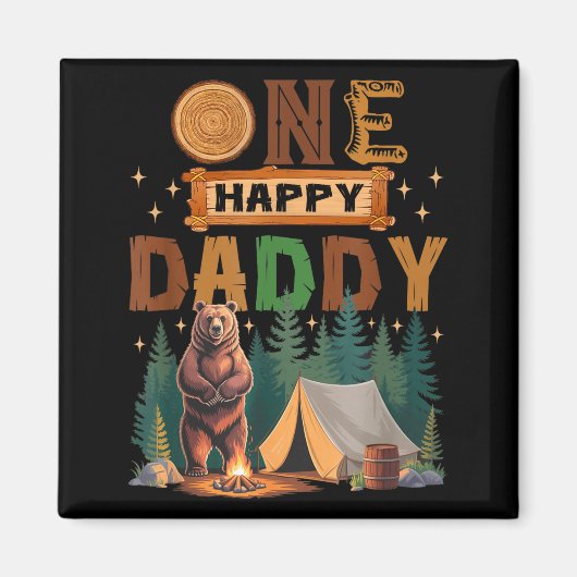 One Happy Daddy Camper 1st Birthday Camng Bear Magneet (Voorkant)