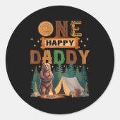 One Happy Daddy Camper 1st Birthday Camng Bear  Ronde Sticker (Voorkant)