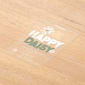 One Happy Daisy Invite 1st First Birthday Cute Acryl Uitnodigingen (Laagn)
