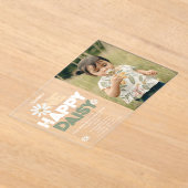 One Happy Daisy Invite 1st  First Birthday Photo Acryl Uitnodigingen (Laagn)