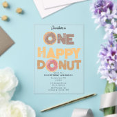 One Happy Donut Invite 1st  First Birthday Cute Acryl Uitnodigingen (Insitu (Huwelijk))