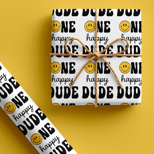One Happy Dude 1e Verjaardag Cadeaupapier