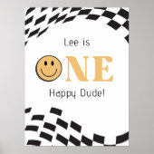 One Happy Dude 1e verjaardag Welkom Poster (Voorkant)