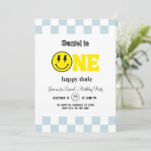 One Happy Dude 1st Birthday Boy Party – Schattige  Kaart (Staand voorkant)