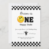 One Happy Dude 1st Birthday Boy Party - Schattige  Kaart (Voorkant)