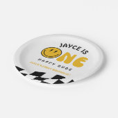 One Happy Dude 1st Birthday Checkered Paper Plates Papieren Bordje (Gekanteld)