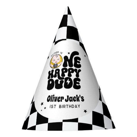 One Happy Dude 1st Birthday Feesthoedjes (Voorkant)