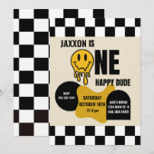 ONE Happy Dude Birthday Invitation Kaart (Voorkant / Achterkant)