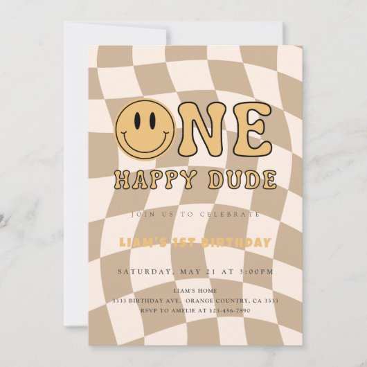 ONE HAPPY DUDE BIRTHDAY KAART (Voorkant)