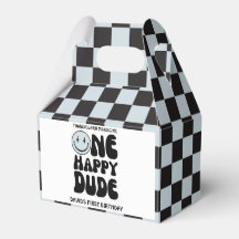 One Happy Dude Blue Happy Face Boy Eerste Verjaard