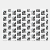 One Happy Dude Blue Happy Face Boy Eerste Verjaard Inpakpapier Vel (Voorkant)