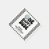 One Happy Dude Blue Schattige Boy Eerste Verjaarda Servet (Hoek)