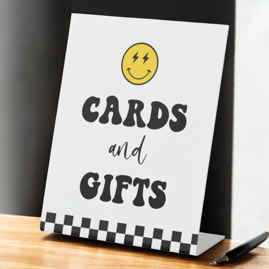 One Happy Dude Boy 1e Verjaardag Kaarten en gesche Reclamebord Met Voetstuk