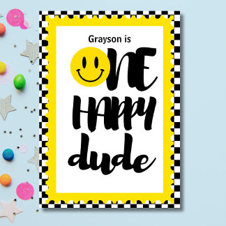 One Happy Dude Boys eerste verjaardagsfeestje Kaart