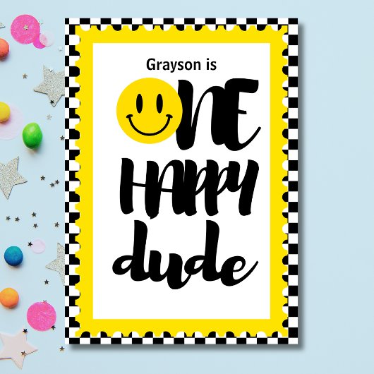 One Happy Dude Boys eerste verjaardagsfeestje Kaart