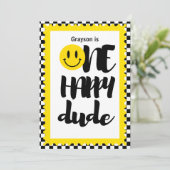 One Happy Dude Boys eerste verjaardagsfeestje Kaart (Staand voorkant)