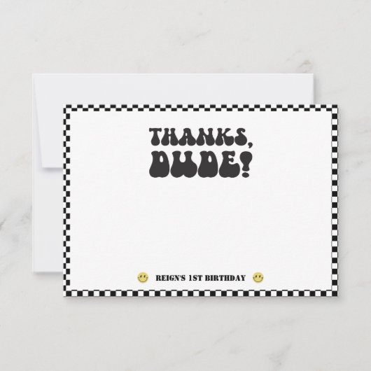 One Happy Dude | Boys Rad Kids 1e Verjaardag Bedankkaart (Voorkant)