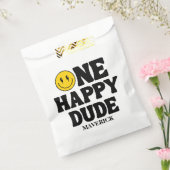 One Happy Dude Boy's Retro 1st Birthday Bedankzakje (Gezegeld)