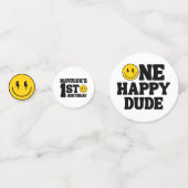 One Happy Dude Boy's Retro 1st Birthday Confetti (Voorkanten)