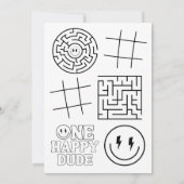 One Happy Dude Boy's Retro 1st Birthday  Kaart (Achterkant)