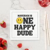 One Happy Dude Boy's Retro 1st Birthday  Servet (Insitu)