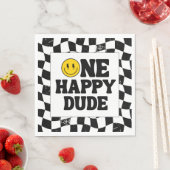 One Happy Dude Boy's Retro 1st Birthday Servet (Insitu)