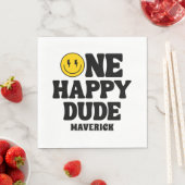 One Happy Dude Boy's Retro 1st Birthday  Servet (Insitu)