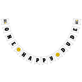 One Happy Dude Boy's Retro 1st Birthday Vlaggetjes