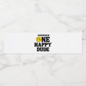 One Happy Dude Boy's Retro 1st Birthday  Waterfles Etiket (Enkel label)