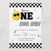 One Happy Dude – Cool & Fun Boy 1st Birthday Party Kaart (Voorkant)