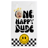 One Happy Dude Custom Foto Eerste Verjaardag Klein Cadeauzakje (Voorkant)