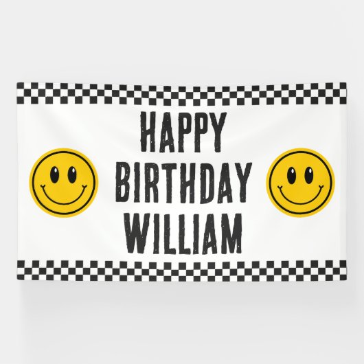 One Happy Dude Eerste Verjaardag Grote Banner (Horizontaal)