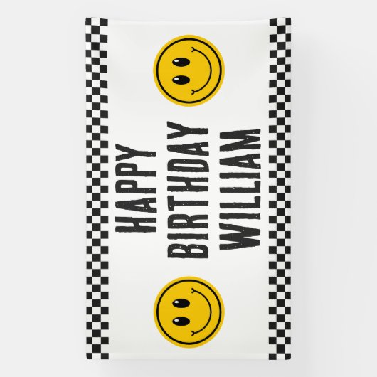 One Happy Dude Eerste Verjaardag Grote Banner (Verticaal)