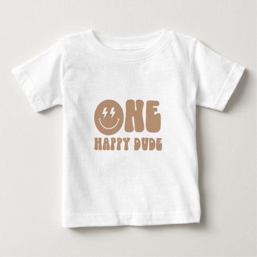 One Happy Dude Eerste Verjaardag Shirt (Voorkant)