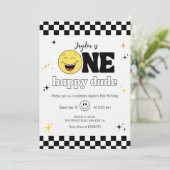 One Happy Dude - Fun 1st Birthday Boy Party Kaart (Staand voorkant)