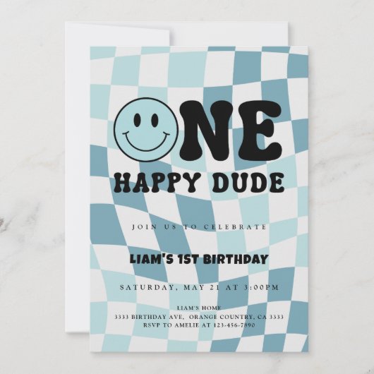 One happy Dude Invitation Kaart (Voorkant)