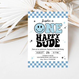 One Happy Dude - Leuke 1e verjaardag jongensfeestj Kaart