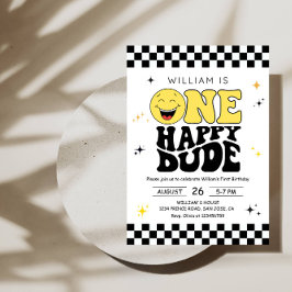 One Happy Dude - Leuke 1e Verjaardag Jongensfeestj Kaart